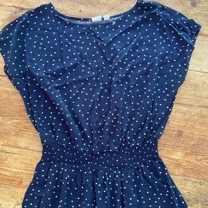 Blue polka dot A line Mini dress Size XS